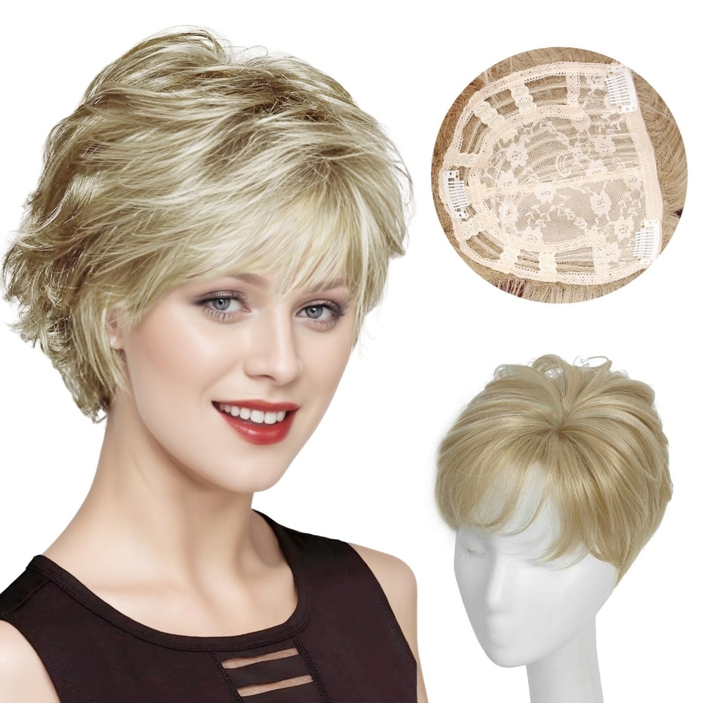 Short Pixie Cut Hair Toppers‎ for Women with Thinning Hair - Clip-In Synthetic